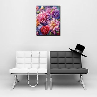 TUMOVO Colorful Flowers Field Paint By Numbers For Adults Beginner Yellow Rose & Dahlias Floral DIY Acrylic Canvas Girls Bedroom Decor Painting Kits 16x20 Inch Boho (Without Frame) - Image 4