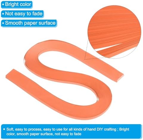 PATIKIL 360pcs Quilling Strips Paper 3/16"(5mm) 21"(54cm) Origami Paper Quilling Strip for Art DIY Hand Craft Christmas, Dark Orange - Image 3