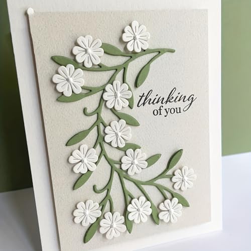 Lapoo Flowers Cutting Die for Scrapbooking - Durable Metal Cutting Die for DIY Scrapbook Photo Album Decorative Paper Card, Metal Card Making Supplies (Daisy Cherry Blossoms 4.3 x 3 in) by LAPOO