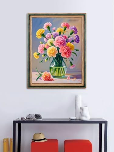 ACANDYL Flower Paint by Numbers Kit for Adults Beginner Paint by Numbers for Adults Carnation Canvas Painting by Number DIY Acrylic Oil Painting on Canvas Arts Craft Decoration 16x20 Inch - Image 3