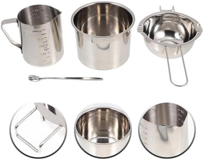 Hoement DIY Candle Making Kit with Soybean Wax Melting Cup and Pouring Pot Complete Candle Material for Adults and Beginners Clean Wax Pot Tool for Crafting - Image 3