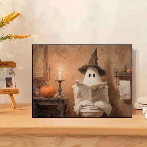 Halloween Ghost Paint by Numbers Kit for Adults Framed Canvas Frameworkless - Image 2