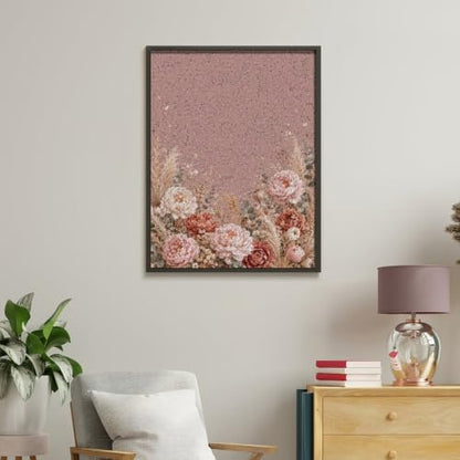 Paint by Numbers Kit for Adults Beginner Art Decor Mauve Peony Meadow - Image 4