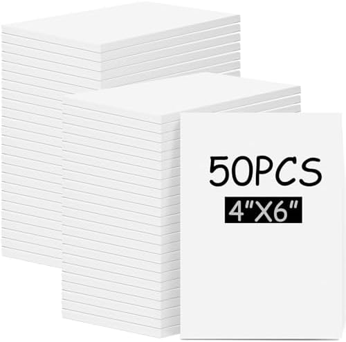 Frienda 50 Pack Rubber Carving Blocks 4 x 6 Inch, Rubber Stamp Carving Blocks for Printmaking, Printing, DIY Craft Project, Soft Block Stamp for Beginner and Professional (White) by Frienda