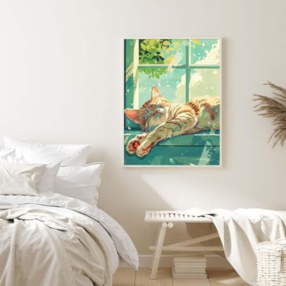 Alptiny Sleeping Cat Paint by Numbers Kit for Adults Beginner, 16x20 Inch - Image 4