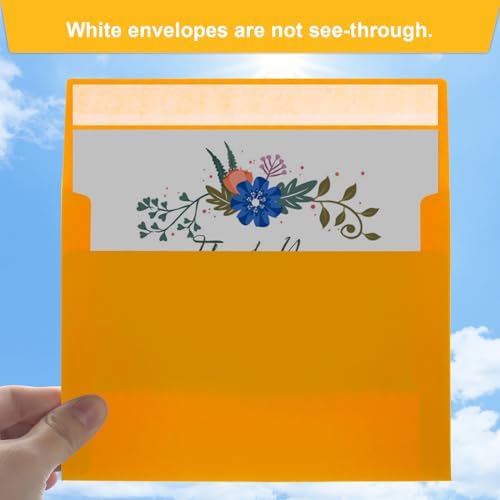 50 Packs Yellow 5x7 Envelopes 5x7, Fade Bright Yellow Color Envelopes Self Seal for Weddings, Photos, Greeting Cards, Mailing - Image 4