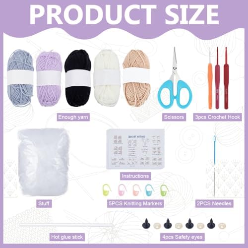 ORIGACH 3 Set Halloween Mummy & Cat Crochet Kit for Beginners, DIY Halloween Amigurumi Set with Video Tutorial, Yarn, Tools, Complete Crochet Starter Pack, DIY Spooky Gift - Image 2