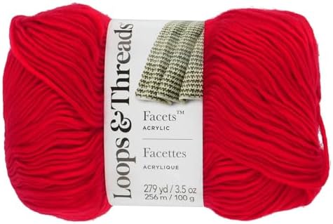 Loops & Threads Facets Yarn - Yarn for Knitting, Crochet, Weaving, and Arts & Crafts - Red, Acrylic, 3.5 oz - Image 5
