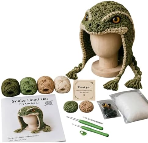 Fantasy Hood Hat DIY Crochet Kit Series for Beginners (Green) - Image 7
