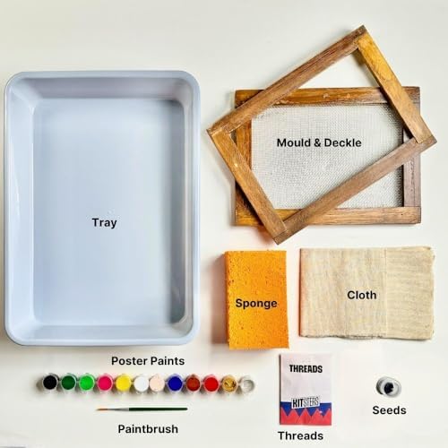 KITSTERS DIY Handmade Paper Making Kit | Make Recycled Textured Paper | DIY Kit for All - Men & Women | Craft Kit - Mould & Deckle Included | Adult Hobbies | New Crafts to Try - Image 3