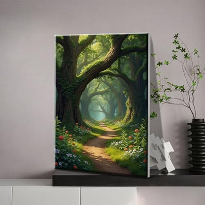 JOOZ Landscape Paint by Numbers Kit for Adults with Frame Forest Paint by Number with Easel Tree Adult Paint by Number Kits Framed Canvas Oil Painting Kits for Home Wall Decor 8x12 Inch - Image 6