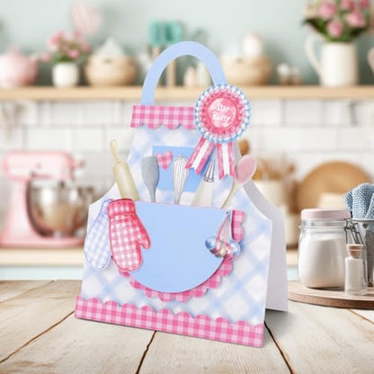Katy Sue Handy Hobby Aprons Card Making Kit. Contains 8 Shaped Cards, 2 Sheets Die Cut Decoupage, Sticky Foam Pads, Instructions & 8 Envelopes. Apron-Themed Card Making Kits for Adults - Image 5
