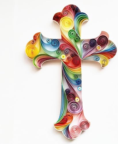 Cross Paper Quilling Kit Paper Quilling Adult Craft Great for DIY Craft Workshop, Home Decoration, Birthday Gift,Adult Friend interaction.It's Suitable for Adult and Craftsmen.Creative Stress Reliee. by MerainMe