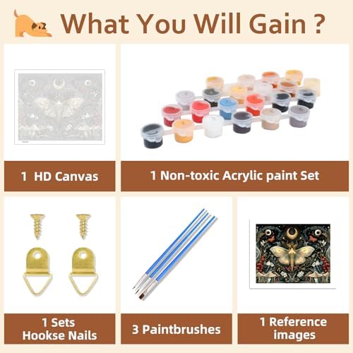Reivworl Butterfly Paint by Numbers Kit for Adults, Butterfly Paint by Number for Adults, Painting by Number Kits for Gifts and Wall Decor 16x20Inch - Image 6