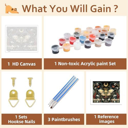 Reivworl Butterfly Paint by Numbers Kit for Adults, Butterfly Paint by Number for Adults, Painting by Number Kits for Gifts and Wall Decor 16x20Inch - Image 6