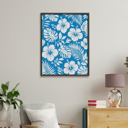 Bozfoxa Paint by Numbers Kit for Adults Beginner Blue Tropical Floral - Image 4