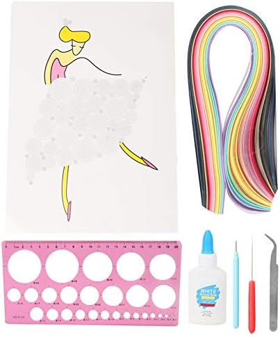 Cloimei Professional Paper Quilling Tools Kit with Ruler Tweezer Glue Awl for DIY Crafts Beginners Adults Classroom Home Decorations Art Projects - Image 7