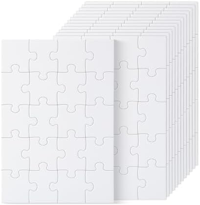 Mr. Pen- Blank Puzzle Bulk, 13 Pack, 20 Pieces/Pack, 5.5 x 8.1 Inch, White by MrPen