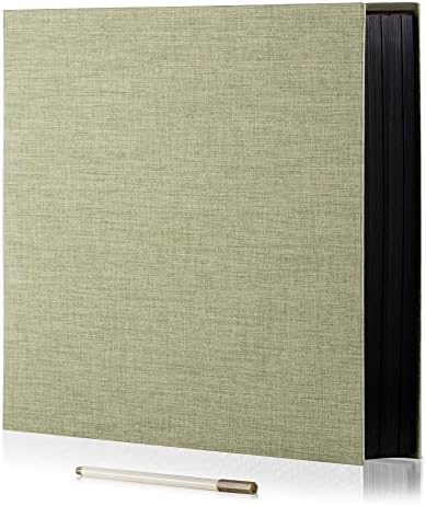 Photo Album Self Adhesive Scrapbook 3x5 4x6 5x7 6x8 Magnetic Album DIY Scrap Book 11x10.6 Inch 40 Black Sticky Pages Linen Cover DIY Photo Album(Grass Green) by HoneyTolly