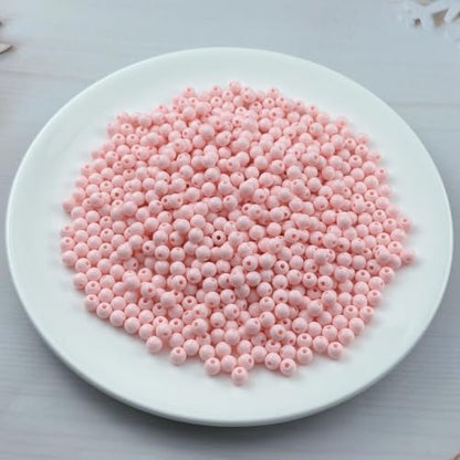 700pcs Acrylic Round Beads for Crafts 6mm Resin Candy Color Spacer Beads with Hole for Jewelry Making Sewing Crafts Decoration Necklaces Bracelets Earrings Supplies(Light Pink) - Image 2