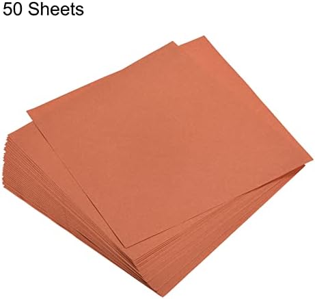 MECCANIXITY 50 Sheets Origami Paper Double Sided Dark Orange 6x6 Inch Square Sheet for Art Craft Project, Beginners, Gifts Decor - Image 3