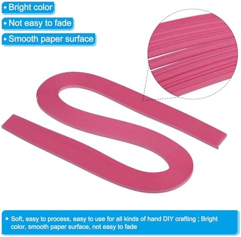 PATIKIL 360pcs Quilling Strips Paper 1/8"(3mm) 21"(54cm) Origami Paper Quilling Strip for Art DIY Hand Craft Christmas, Rose Red - Image 3