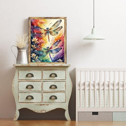 5DDIYART Dragonfly Paint by Numbers for Adults Beginner, Paint by Number Kits on Canvas, Paint by Easy Acrylic Oil Painting Home Wall Decor 12x16inch - Image 6