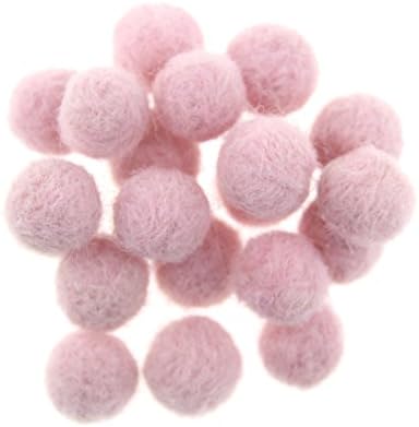 Needle Felt Balls Pure Wool Beads Dry Felted Balls 15mm Handmade DIY Crafts 20pcs (Pink) by Zasy