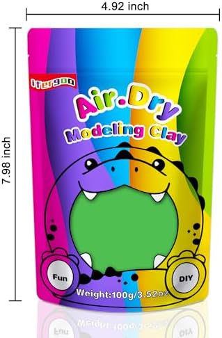 ifergoo 100g Green Air Dry Clay, 3.5oz DIY Creative Modeling Clay for Kids - Image 3