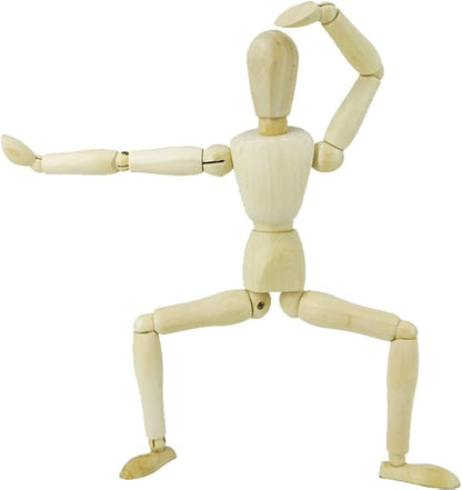 HSOMiD 12'' Artists Wooden Manikin Jointed Mannequin Perfect for Home Decoration / Drawing The Human Figure (A)