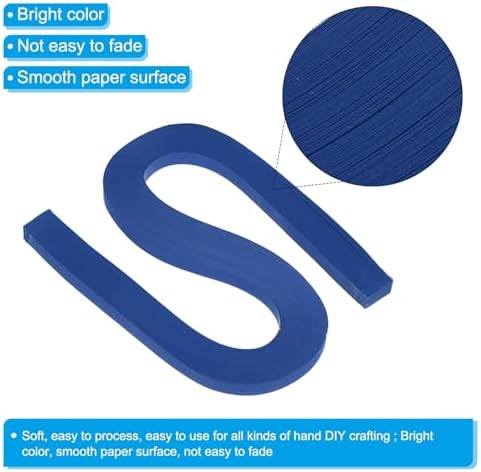 PATIKIL 360pcs Quilling Paper Strips Paper Flowers Quilling Kits 3/8"(10mm) Origami Paper for Adults Beginner Art Craft, 21"(54cm) Navy Blue - Image 3