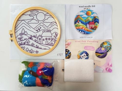 CaptainCrafts Needle Felting Kit for Adults Hometown Pattern DIY Home Decor - Image 3