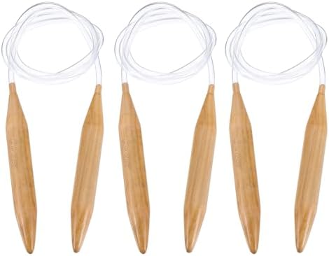 HARFINGTON 3Pcs US Size 35 (20 mm) Circular Knitting Needles, 47 Inch / 120 cm Round Wooden Needle for Handmade Projects DIY Knitting Blankets Socks Hats Sweaters by HARFINGTON