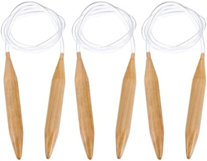 HARFINGTON 3Pcs US Size 35 (20 mm) Circular Knitting Needles, 47 Inch / 120 cm Round Wooden Needle for Handmade Projects DIY Knitting Blankets Socks Hats Sweaters by HARFINGTON