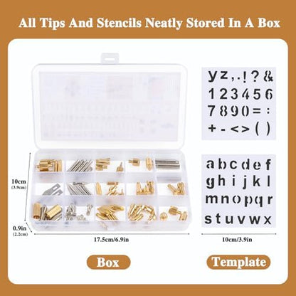 62Pcs Wood Burning Tips, Professional Wood Burning Pen Tips & Stencils Set - Image 3