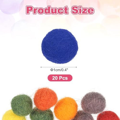 PATIKIL Wool Felt Balls Beads Wool Felting Pom 1cm 10mm Dark Blue for Home Decor DIY Crafts Handcrafts Project Pack of 20 - Image 2