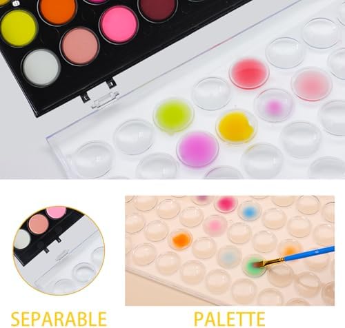 Artecho 48 Colors Watercolor Paint Set, 10 Brushes - Image 3