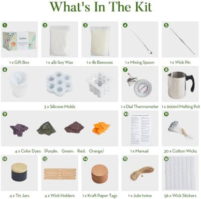 Ashlux Premium Candle Making Kit for Adults, 5lb Soy & Beeswax Flakes Set - Image 2