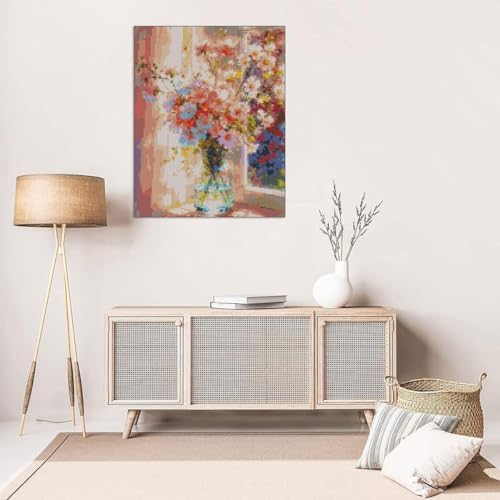 Stamped Cross Stitch Kits – Flower Embroidery Starter Kit for Adult Beginners, Sunlight Cross Stitch Kits, Embroidery Kit for Arts and Crafts Beginners, Craft for Home Wall Decor 15.7 x 11.8 Inches - Image 4