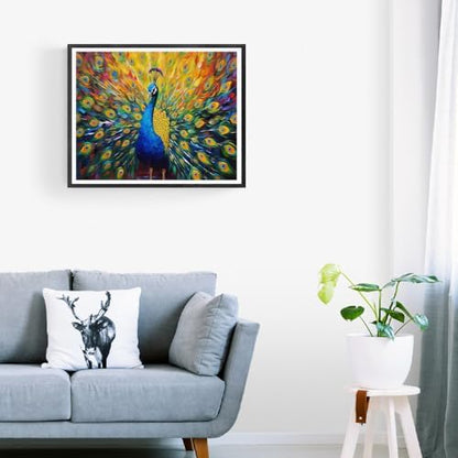Natuyalo Peacock Paint by Numbers Kit for Adults - Animal Paint by Number on Canvas Without Frame, DIY Acrylic Painting for Ideal Gift Home Wall Decor (16x20 Inch) - Image 3