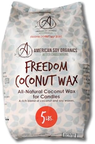 American Soy Organics Freedom Coconut Soy Wax Beads, Candle Wax, 5 lbs by AmericanSoyOrganics