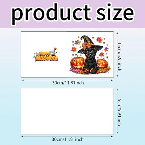 jinglinhh 6pcs Halloween Cloak Dog Pumpkin Diamond Art Painting Greeting Cards with Envelopes, DIY Card Making Kits for Adults, Diamond Art Postcards Christmas Cards Craft Gifts - Image 2
