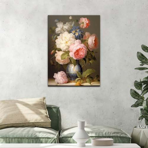 Natuyalo Framed Paint by Number Kits for Adults Beginners, Flowers Easy Acrylic Adult Paint by Number Kits, Vase DIY Painting by Numbers Kits with Frame Ideal Gift 12x16 Inch - Image 3
