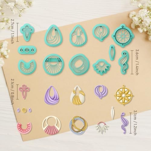 ORIGACH 12 Pcs Boho Knot Macrame Polymer Clay Cutters Set - Image 3