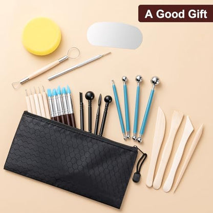 Amrules 27 Pcs Polymer Clay Sculpting Tools Kit for Adults, Light Yellow - Image 7