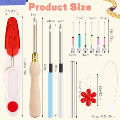 AUGSUN 13 Pcs Punch Needle Kit Embroidery Tool Set for Beginners Adults - Image 6