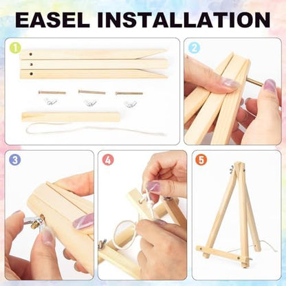 4 Pack Framed Paint by Numbers Kit for Adults National Park, Wooden Easel - Image 6