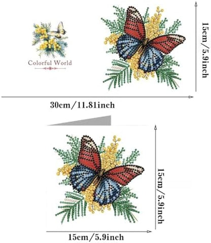 LSQFS 6Pcs Butterfly Flower Diamond Painting Greeting Cards Kits,5.9*5.9in - Image 2