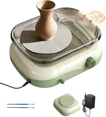 Mini Electric Pottery Wheel for Kids & Adults with Foot Pedal, DIY Clay Kit with 8 Pottery Tools, for Ceramic Work & Beginners by Unknown