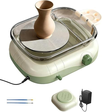 Mini Electric Pottery Wheel for Kids & Adults with Foot Pedal, DIY Clay Kit with 8 Pottery Tools, for Ceramic Work & Beginners by Unknown